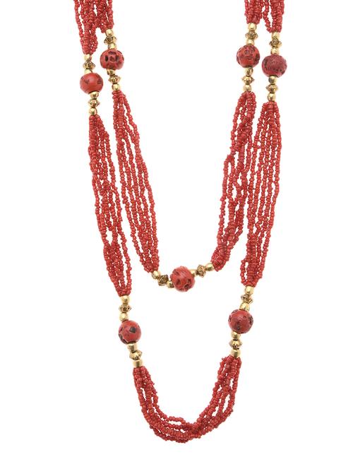 red metal long necklace - 16829907 -  Standard Image - 0