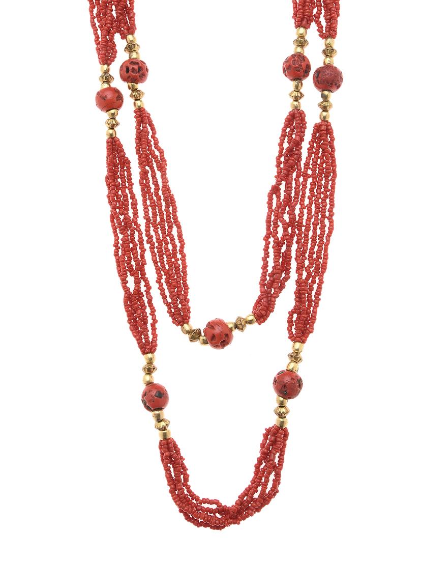 red metal long necklace - 16829907 -  Zoom Image - 0