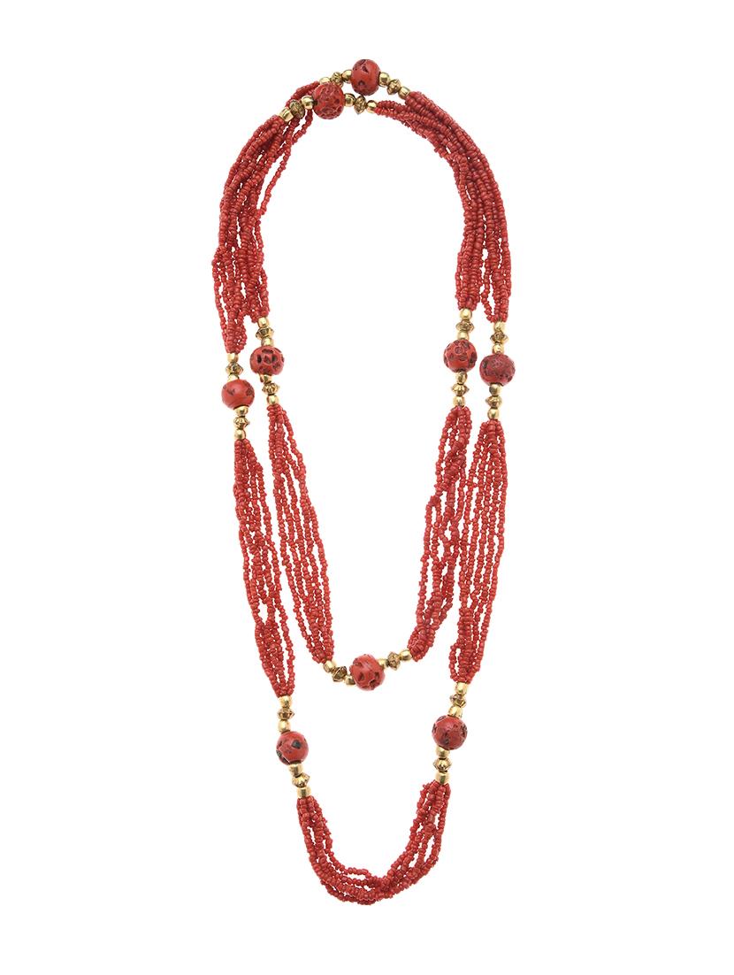 red metal long necklace - 16829907 - Standard Image - 1