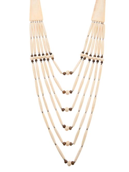 white metal long necklace - 16829911 -  Standard Image - 0