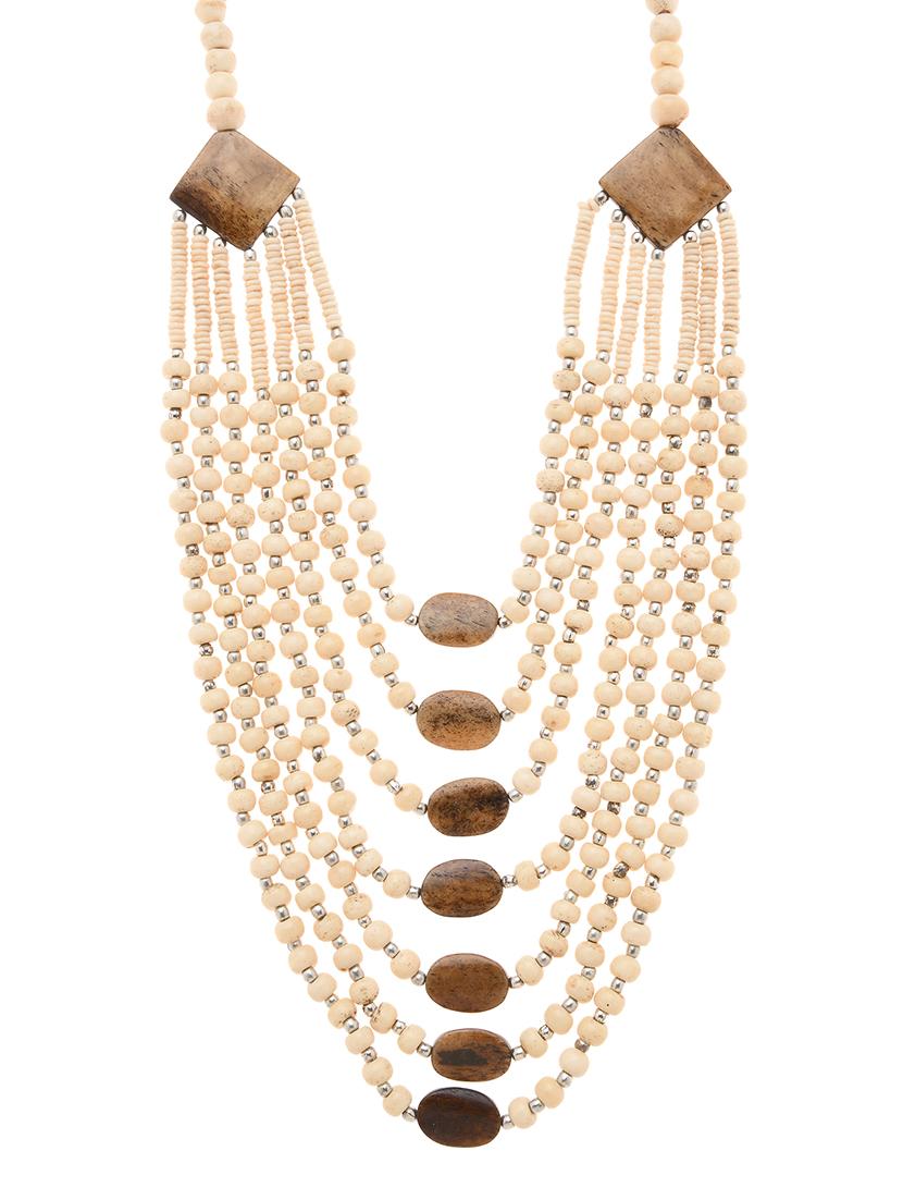 white metal long necklace - 16829913 - Zoom Image - 0