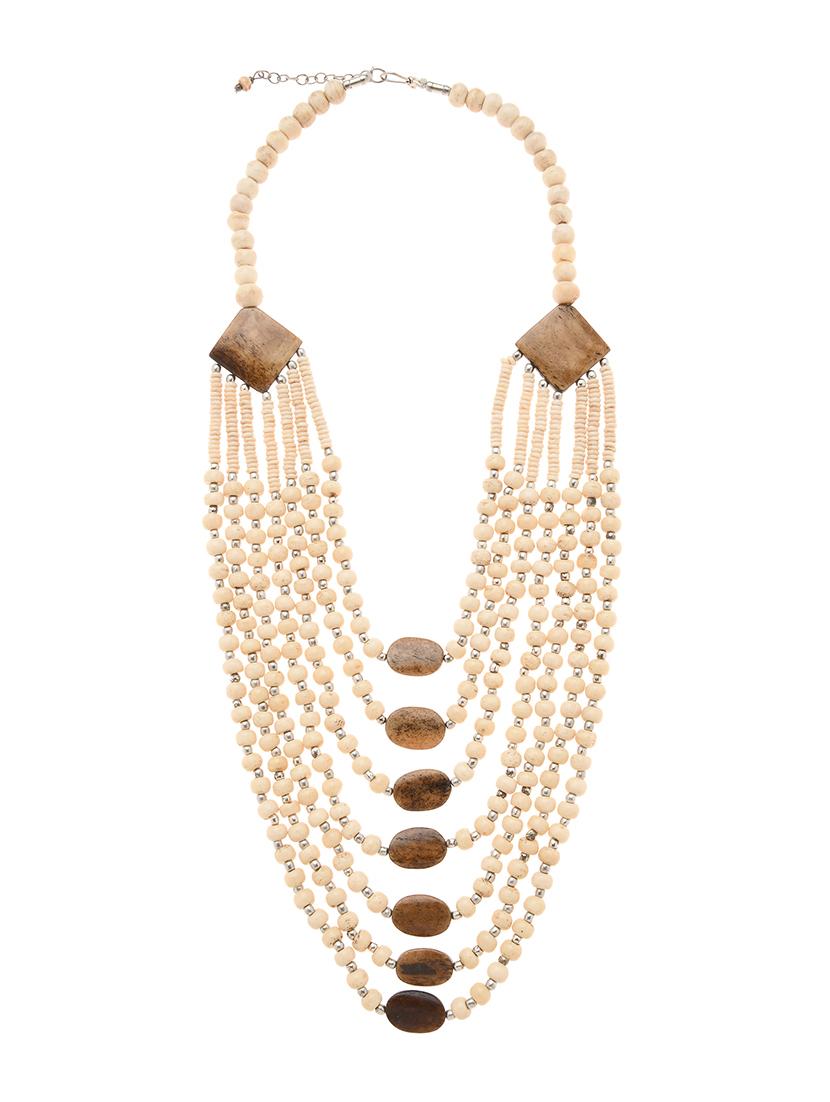white metal long necklace - 16829913 - Standard Image - 1
