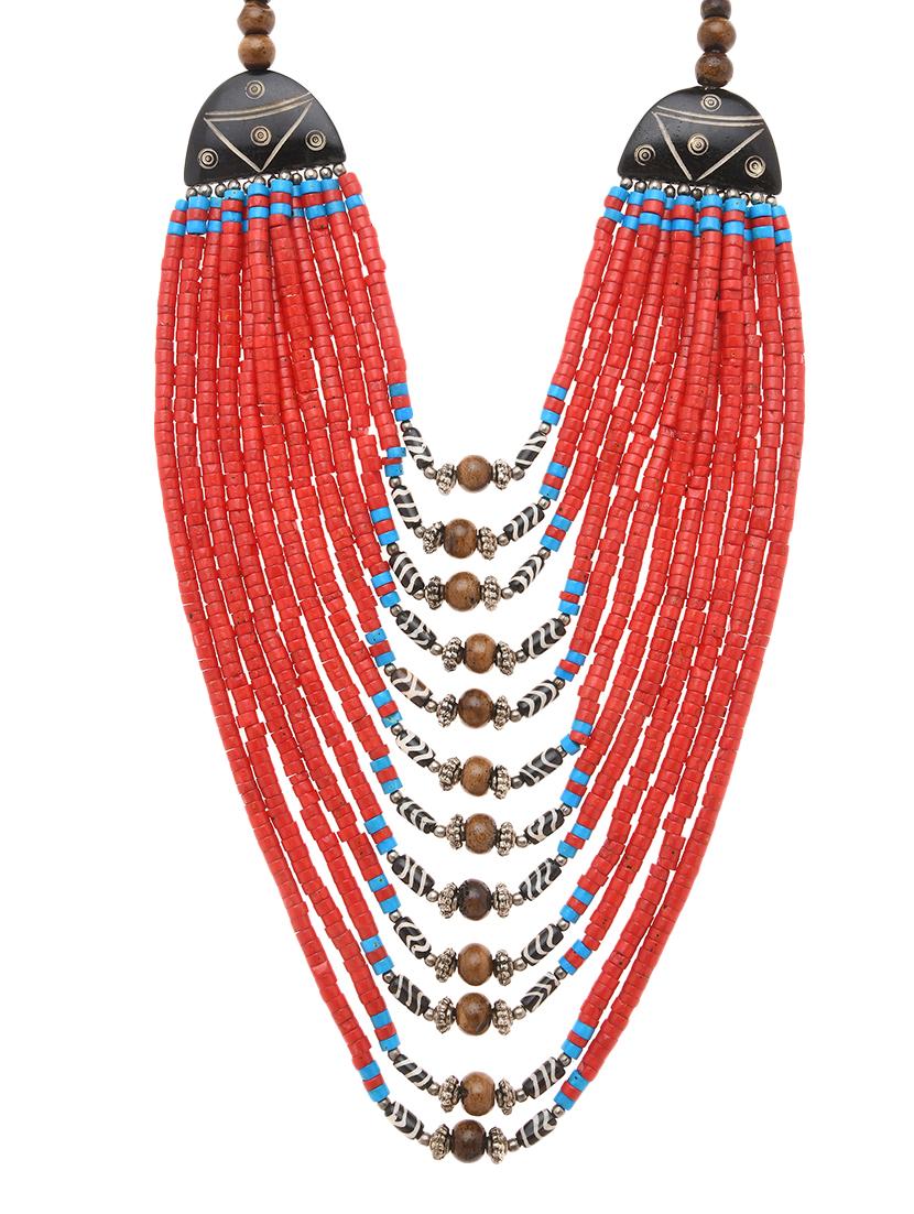 multi colored metal long necklace - 16829914 -  Zoom Image - 0
