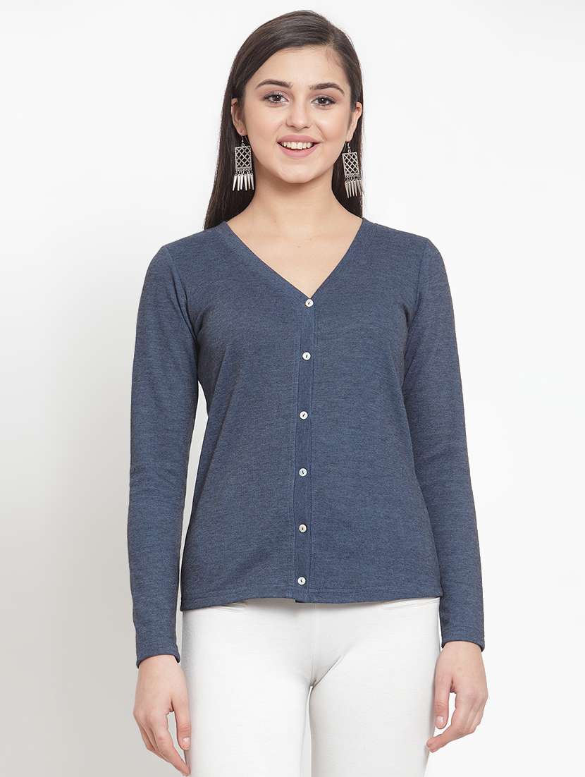 v-neck slate grey cardigan 