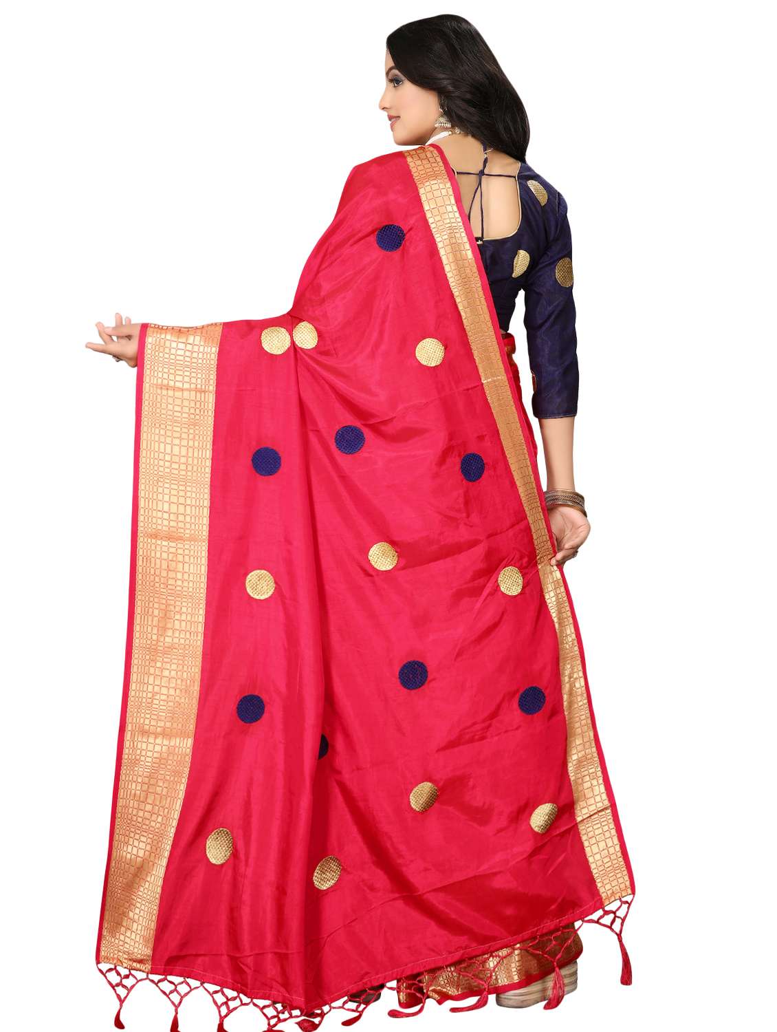 self design woven saree with blouse - 16831057 -  Standard Image - 1