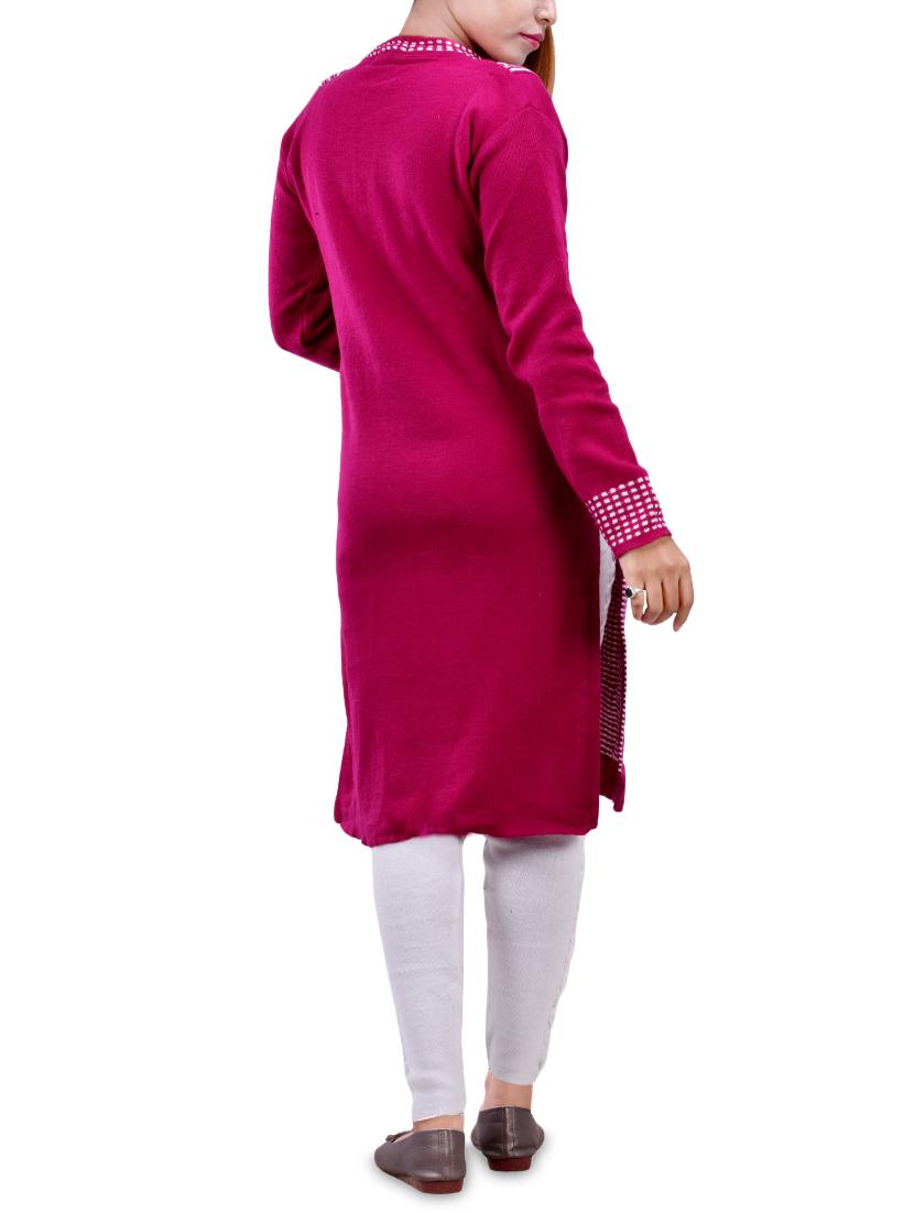 printed woolen kurta - 16831624 - Standard Image - 1