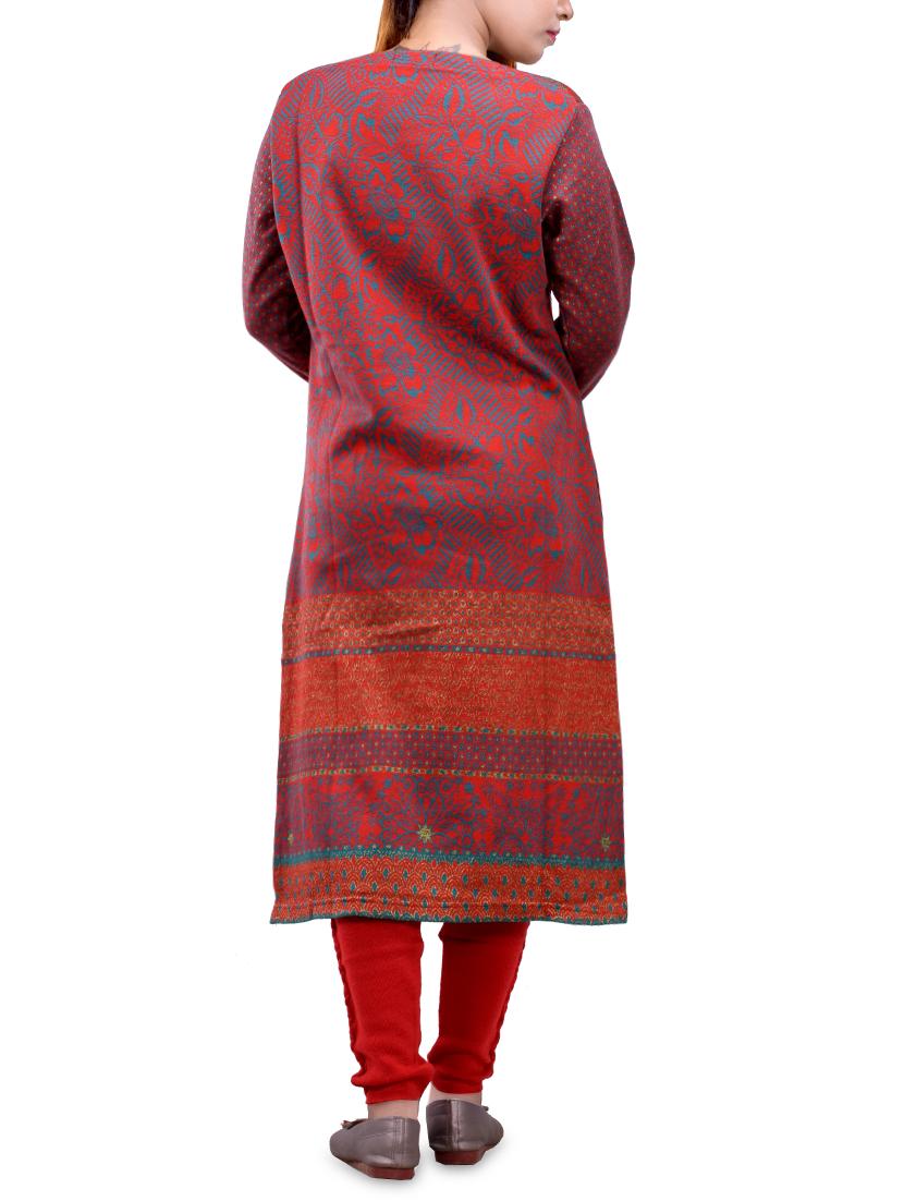printed woolen kurta - 16831644 - Standard Image - 1