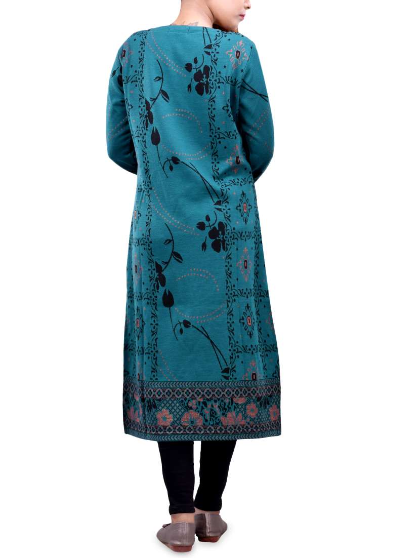 printed woolen kurta - 16831647 -  Standard Image - 1