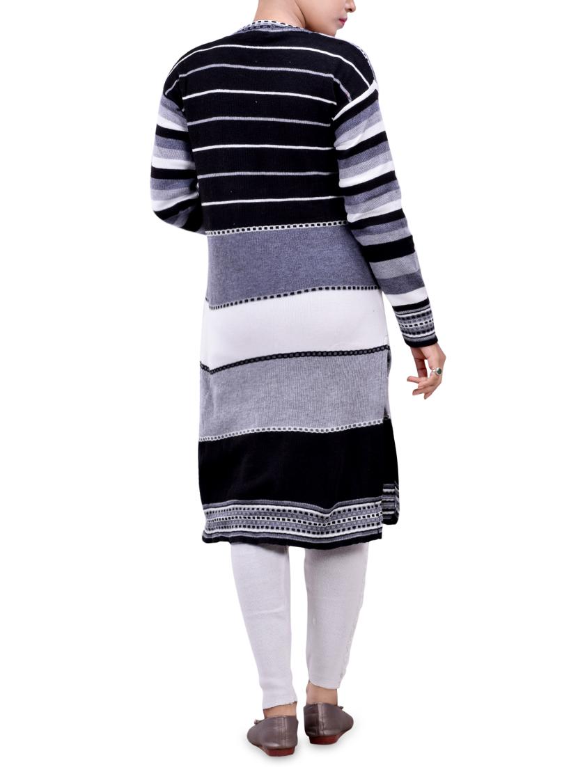 striped woolen kurta - 16831665 - Standard Image - 1