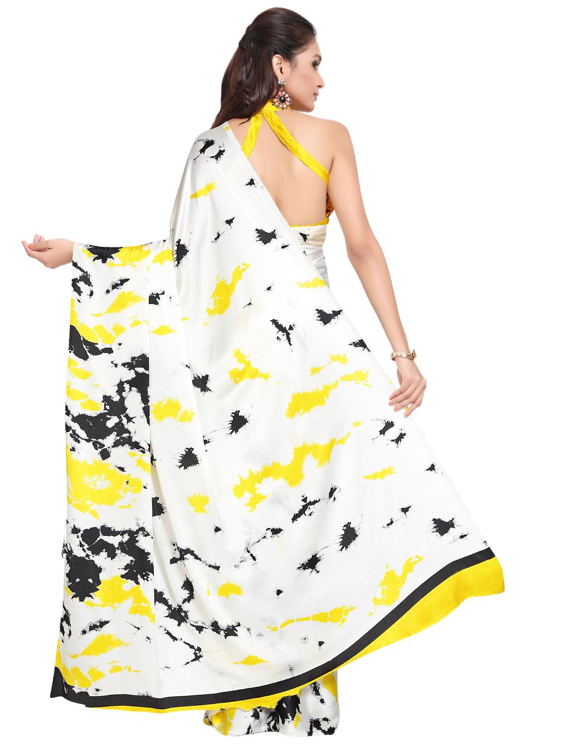 abstract printed saree with blouse - 16832425 - Standard Image - 1