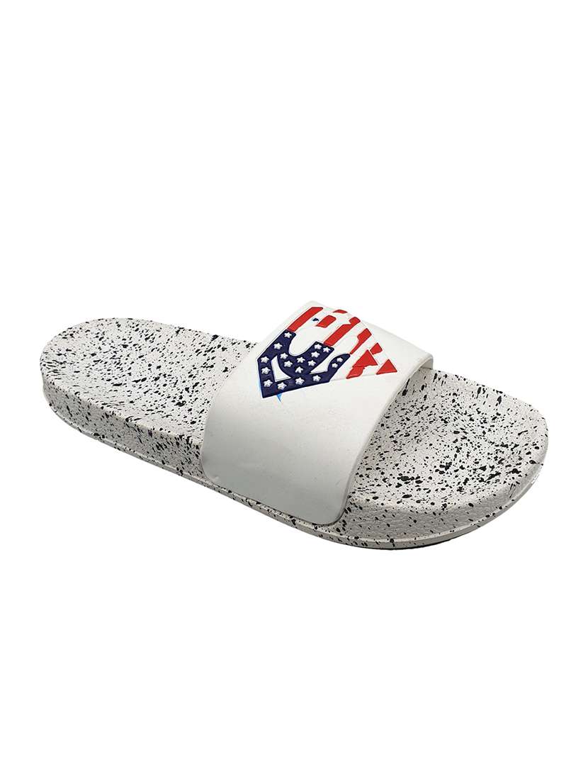 white rubber slip on flip flops - 16833065 -  Standard Image - 1