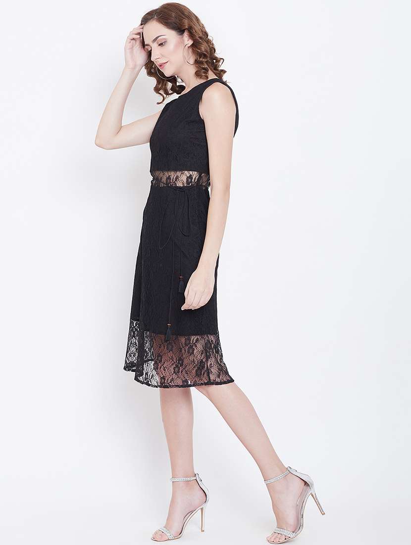 women's fit & flare self design dress - 16833145 -  Standard Image - 1