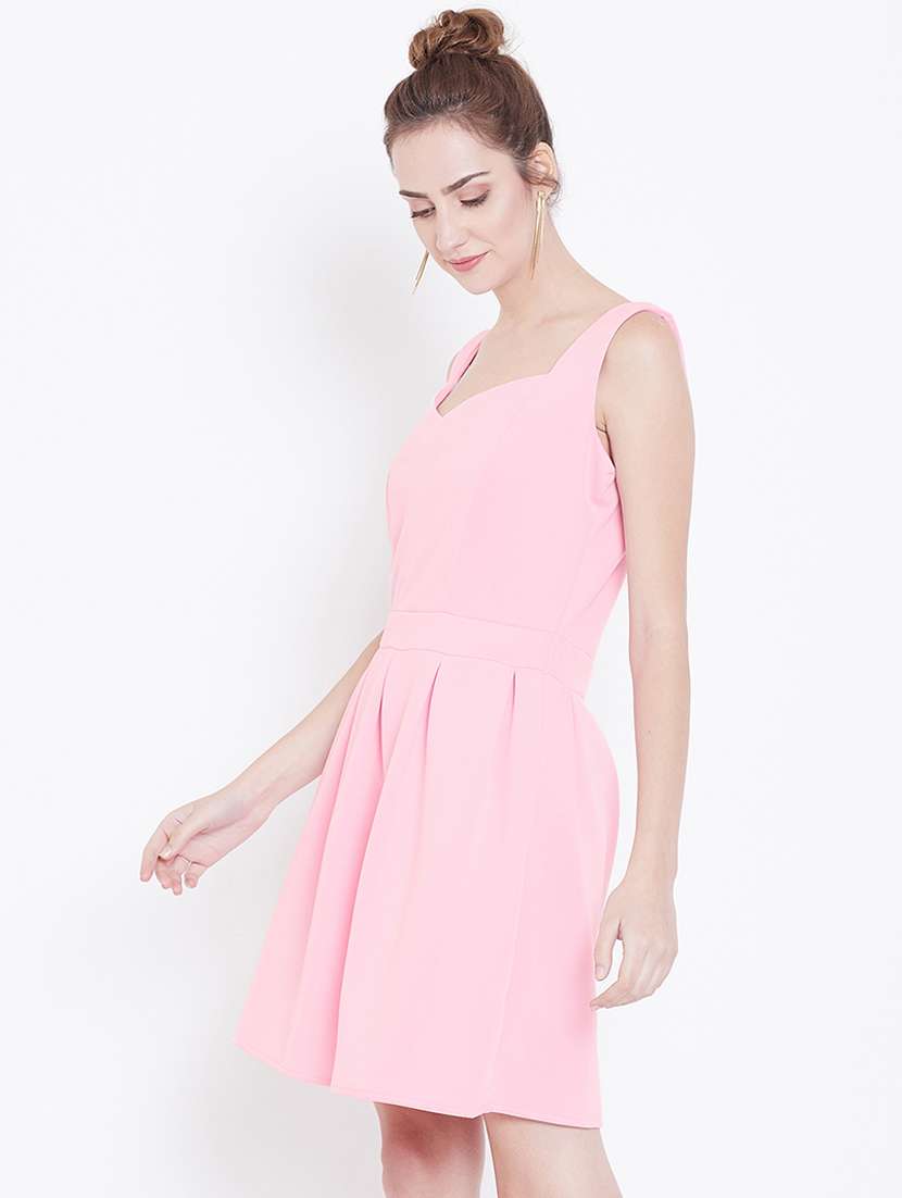 women's fit & flare solid dress - 16833150 -  Standard Image - 1