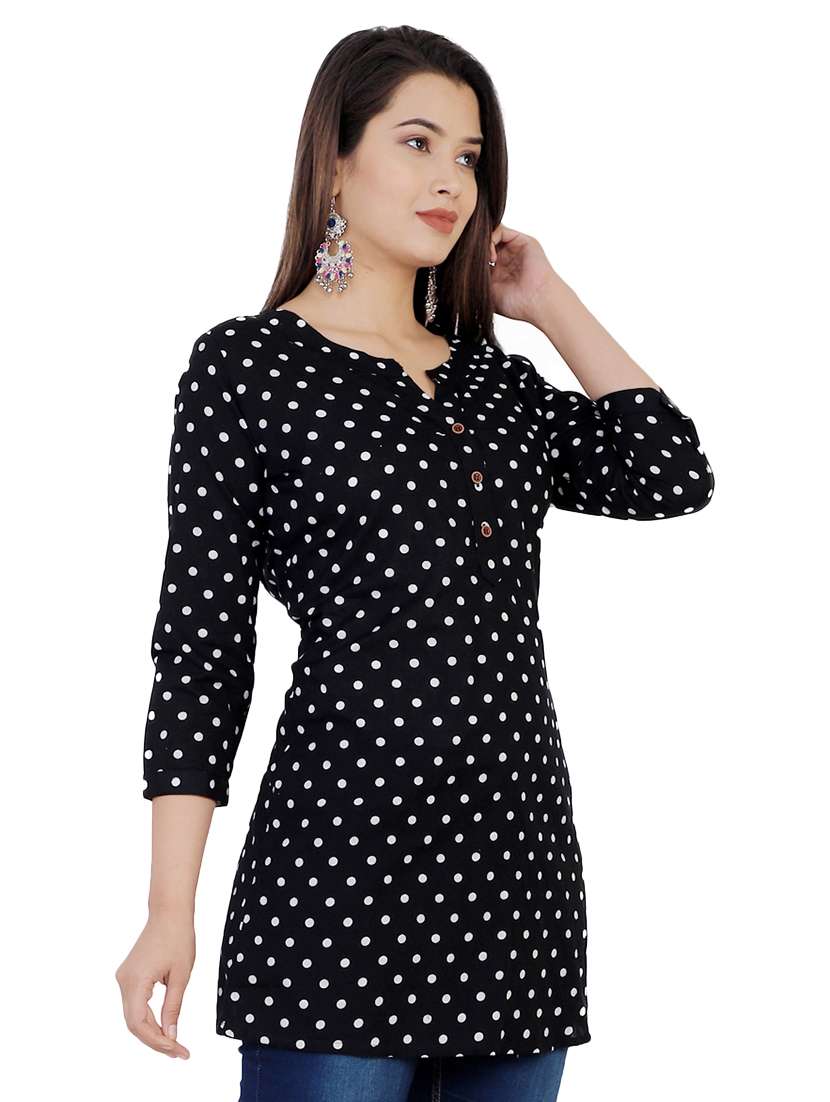 polka dots straight kurti - 16833581 -  Standard Image - 1