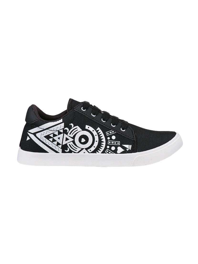 black canvas lace up sneakers - 16833862 -  Standard Image - 1