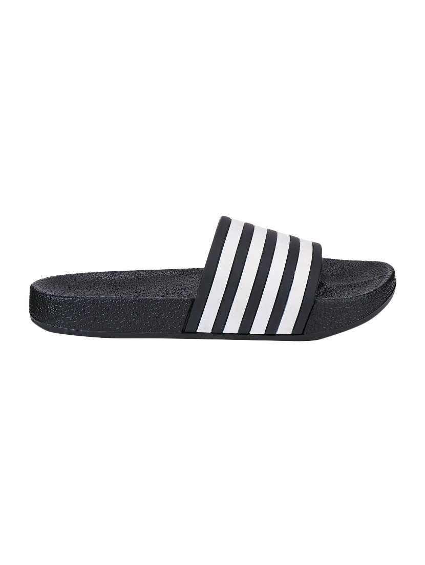 black rubber slip on flip flops - 16833985 -  Standard Image - 1
