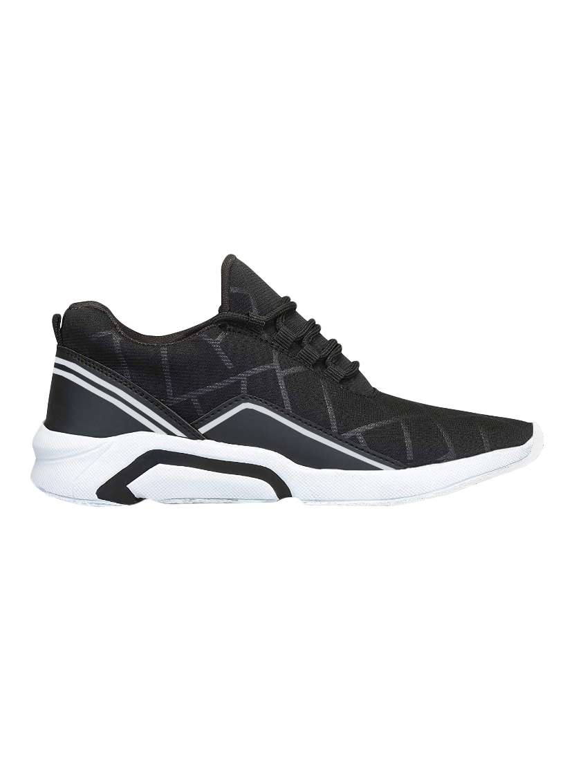 black fabric lace up sport shoes - 16833989 -  Standard Image - 1