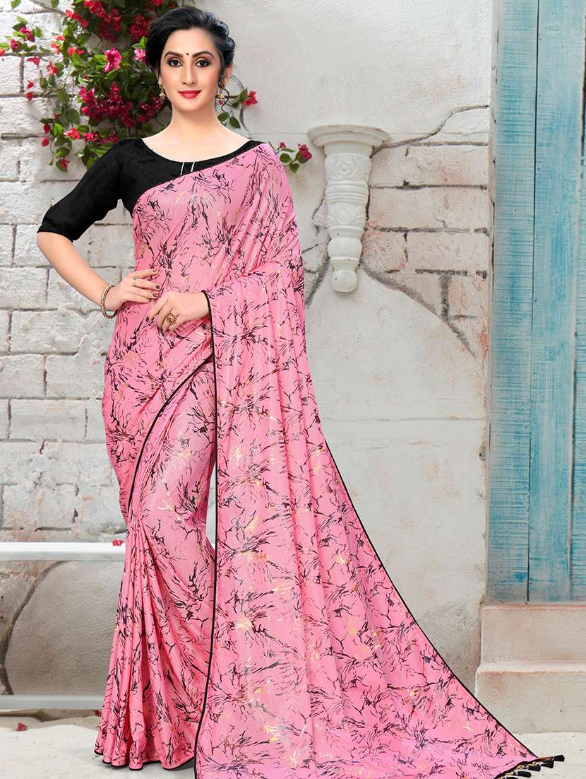 abstract printed saree with blouse