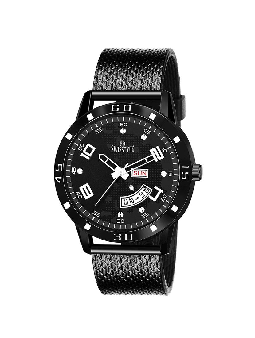 swisstyle date and day dial black analogue watches for men-ss-gr184-blk-blk (1) - 16834305 - Zoom Image - 0