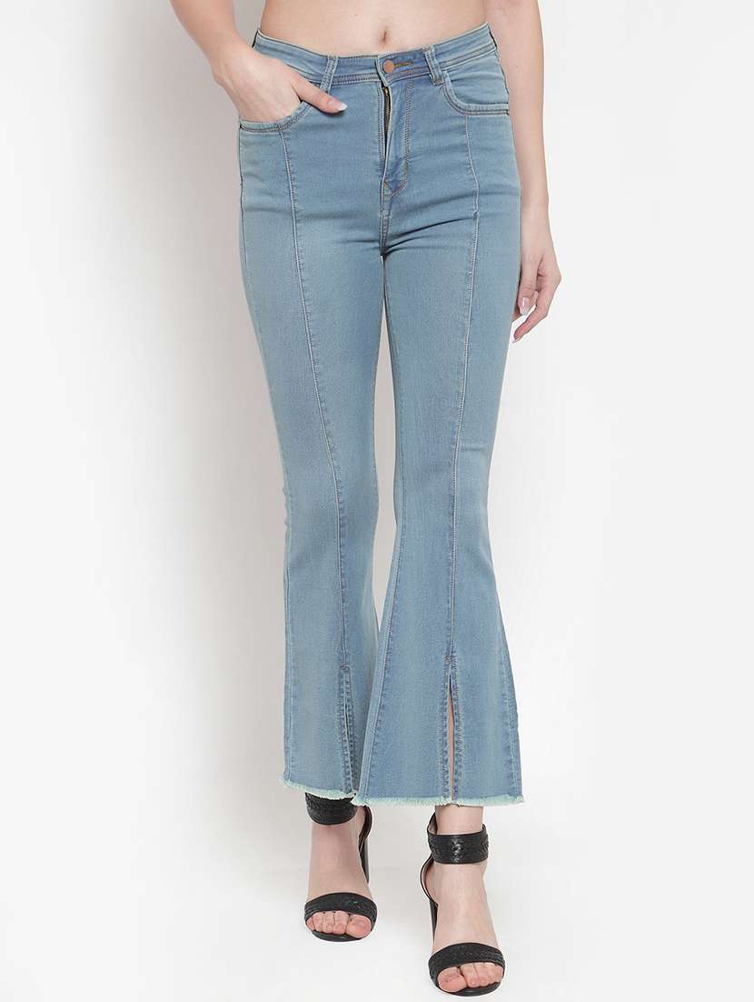 front vent boot cut jeans 