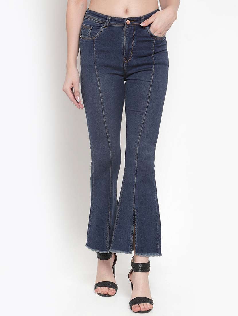 front vent boot cut jeans 