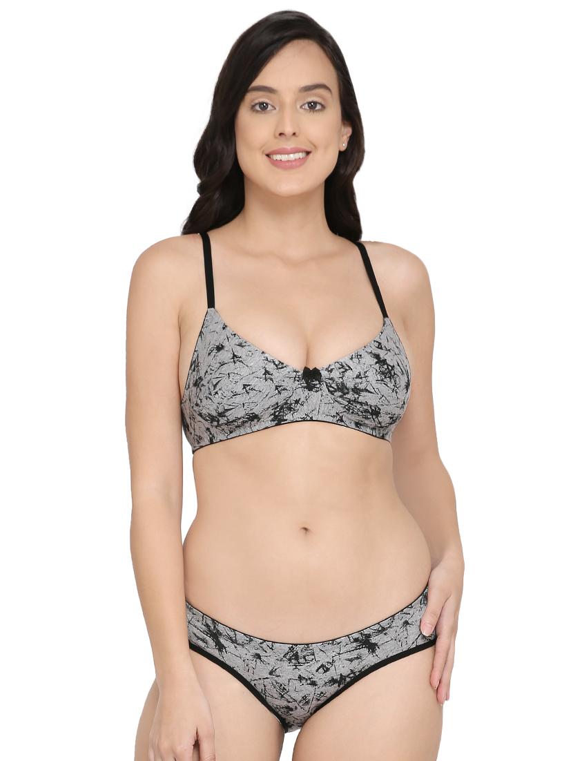 set of 2 bow patch abstract bra and panty set - 16840081 -  Standard Image - 1