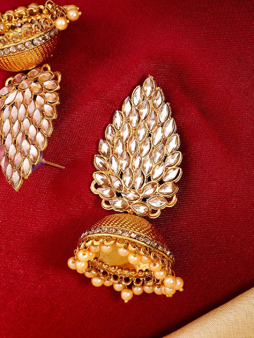 gold brass jhumka earring