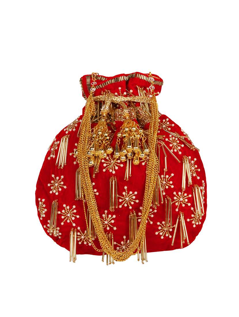 red velvet ethnic potli