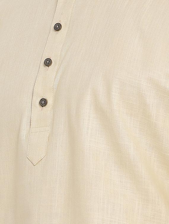 beige solid short kurta - 16843318 - Standard Image - 4