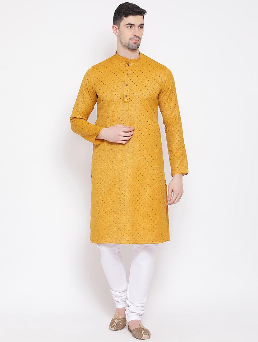 yellow printed long kurta - 16843333 -  Zoom Image - 0