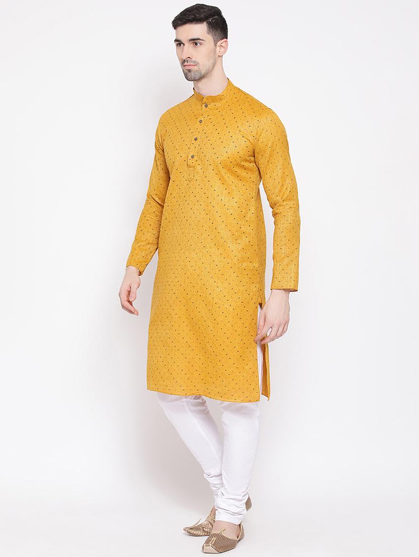 yellow printed long kurta - 16843333 -  Standard Image - 1