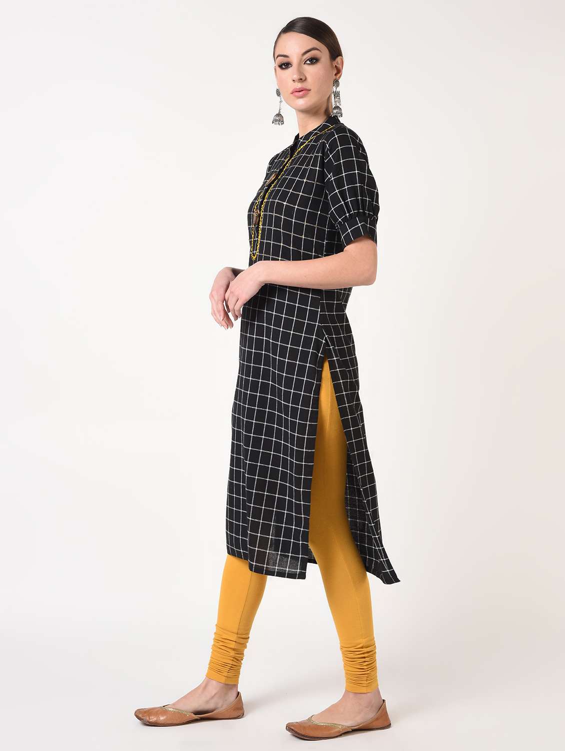 checkered straight kurta