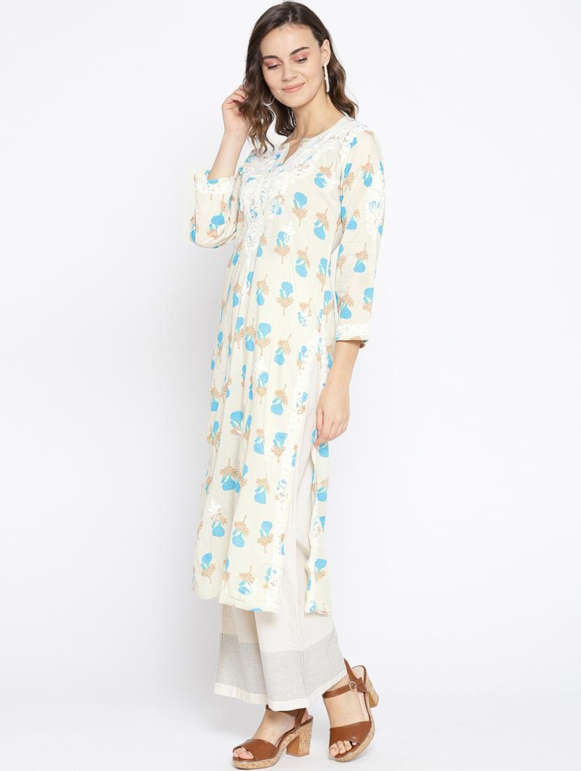 chikankari pastel kurta - 16844241 -  Standard Image - 1