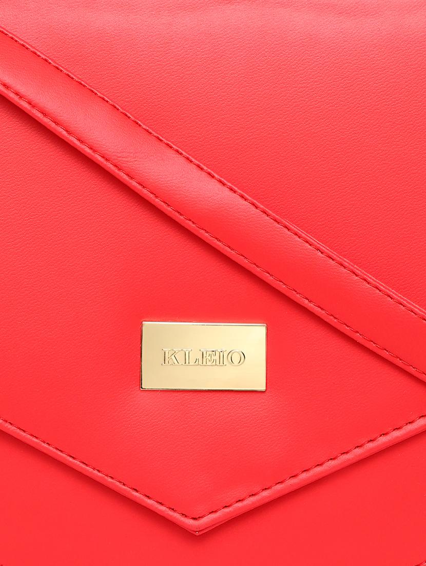 red leatherette regular sling bag - 16845071 - Standard Image - 4