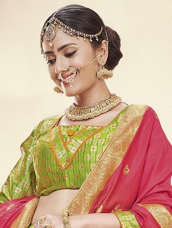 self design panelled lehenga - 16845430 -  Standard Image - 1