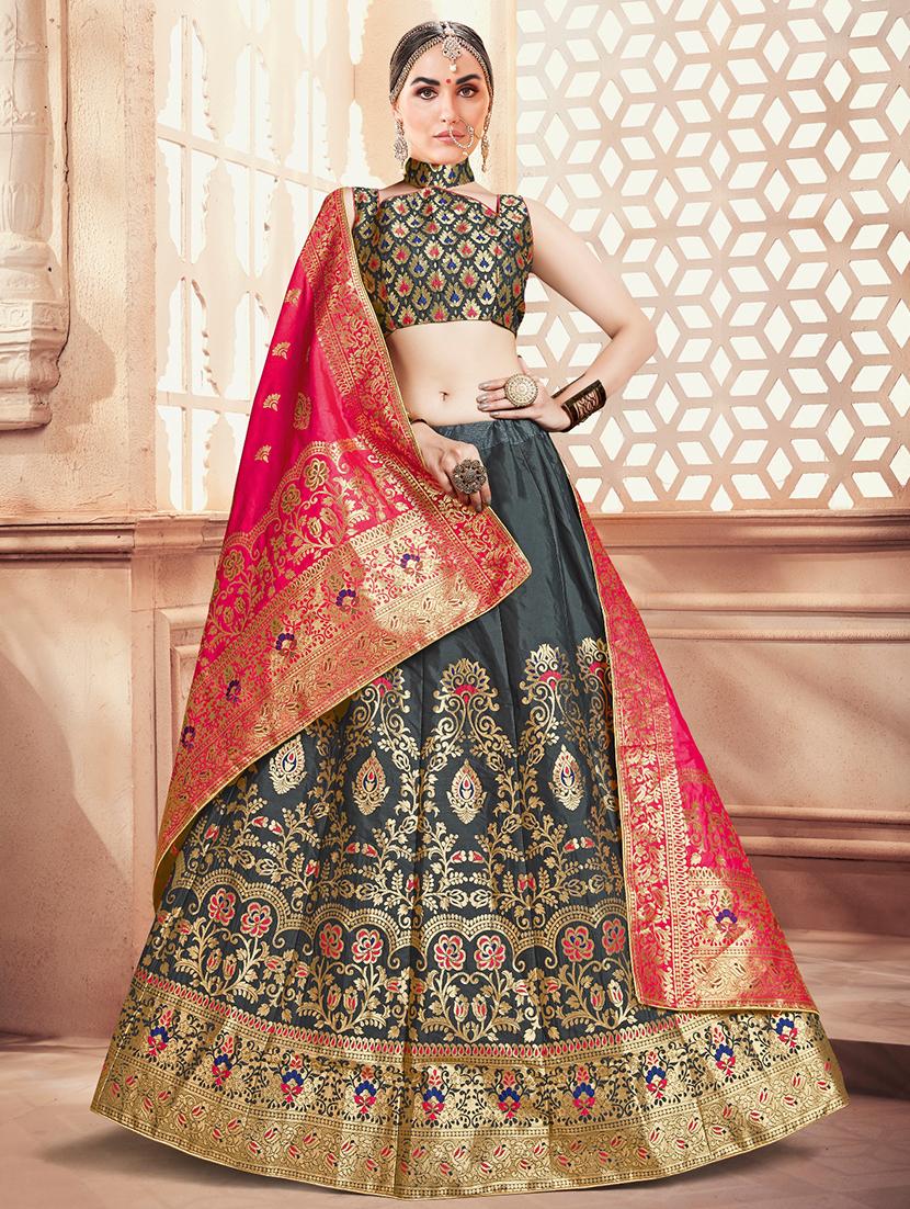 self design panelled lehenga