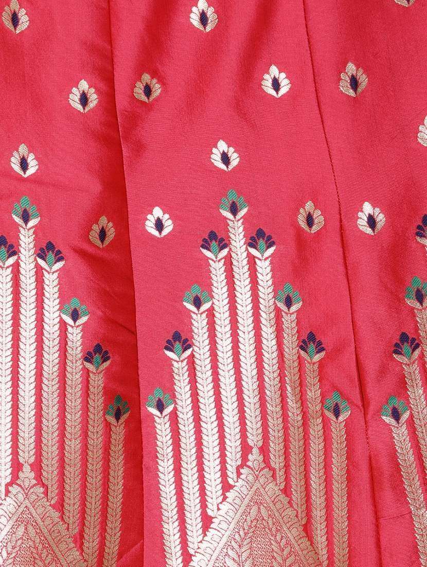 self design semi-stitched panelled lehenga - 16845435 -  Standard Image - 4