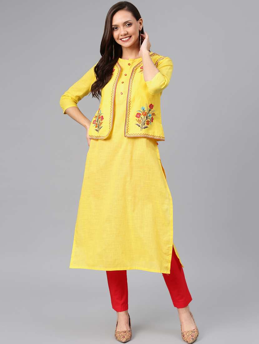 embroidered straight kurta