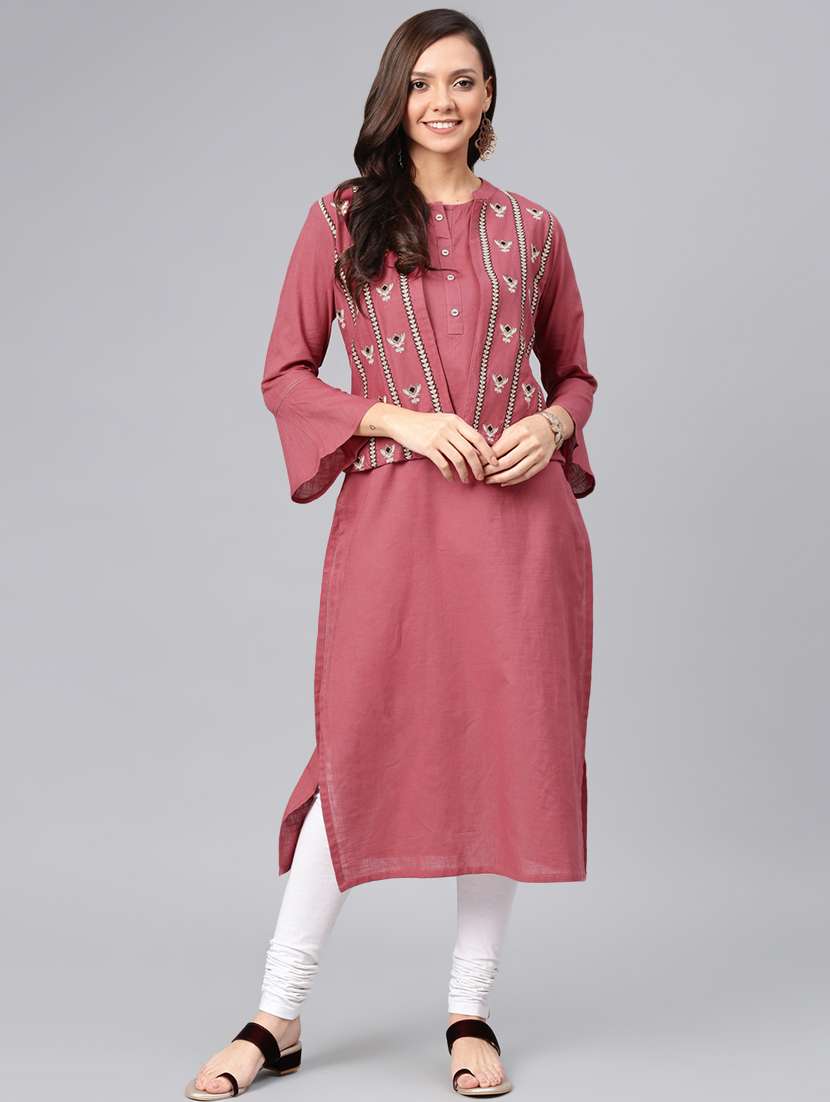 embroidered straight kurta