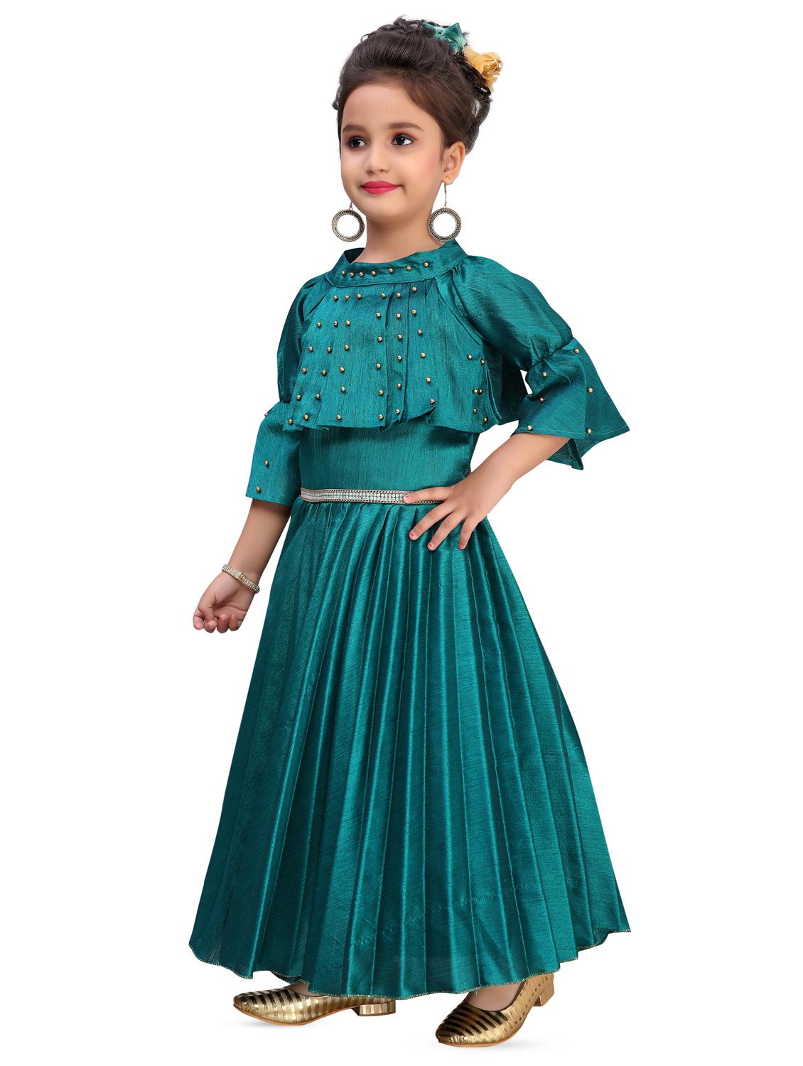 green satin party gown - 16847469 -  Standard Image - 1