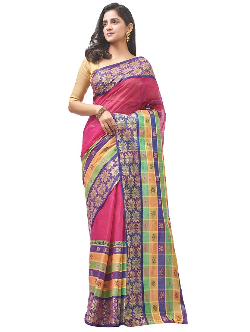 bordered tant saree