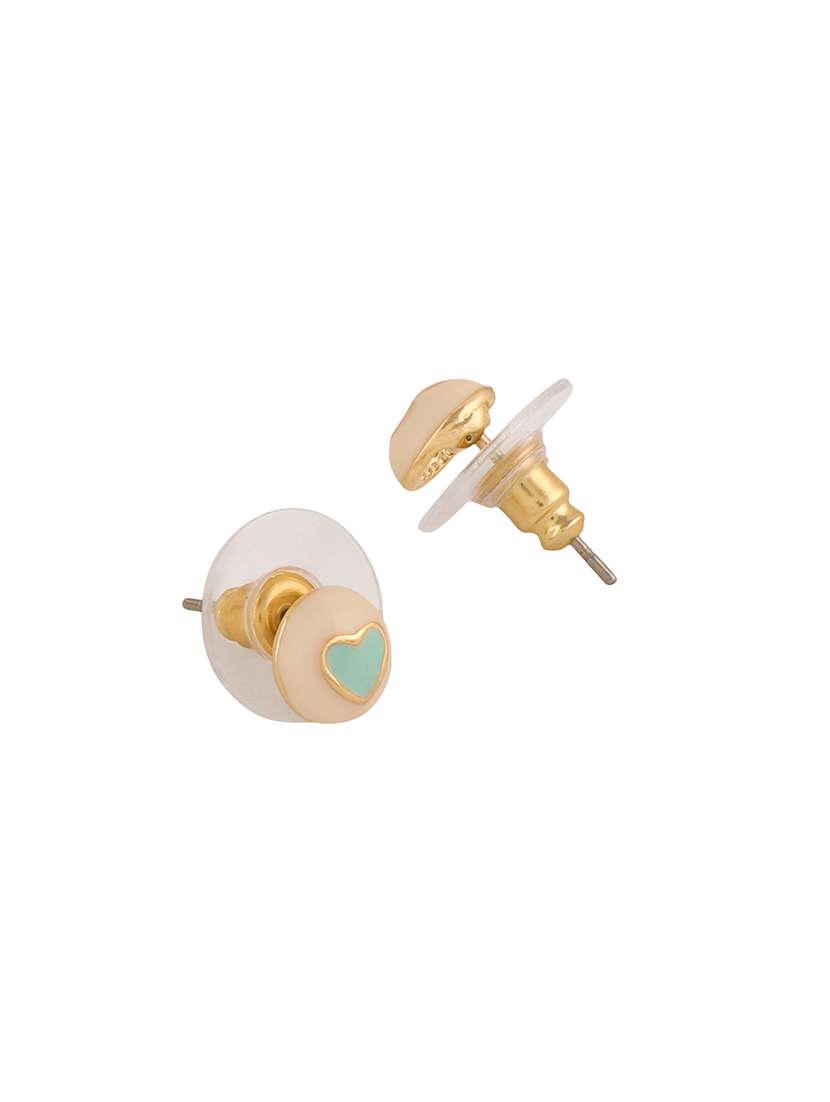 blue gold metal studs earring - 16848043 - Standard Image - 1