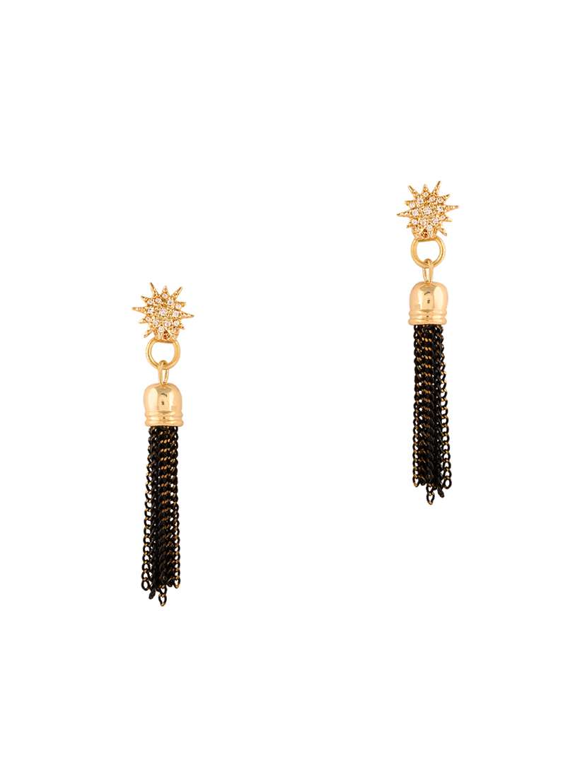 brown gold metal drop earring - 16848044 - Zoom Image - 0