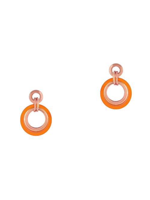 orange metal drop earring - 16848045 - Standard Image - 0