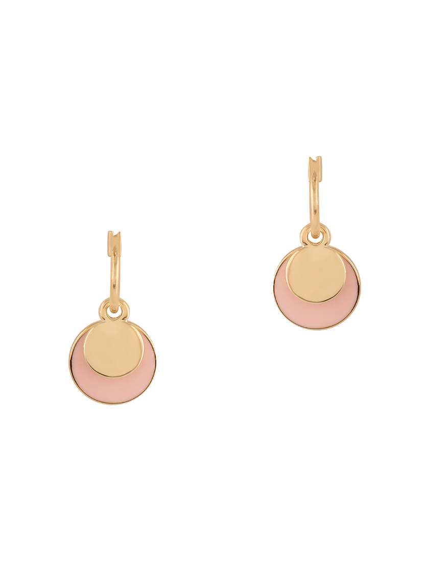 pink gold metal drop earring