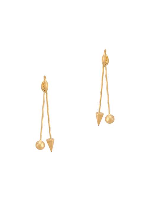 gold metal drop earring - 16848058 -  Standard Image - 0