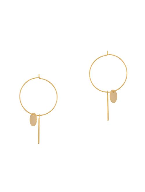 gold metal drop earring - 16848060 -  Standard Image - 0