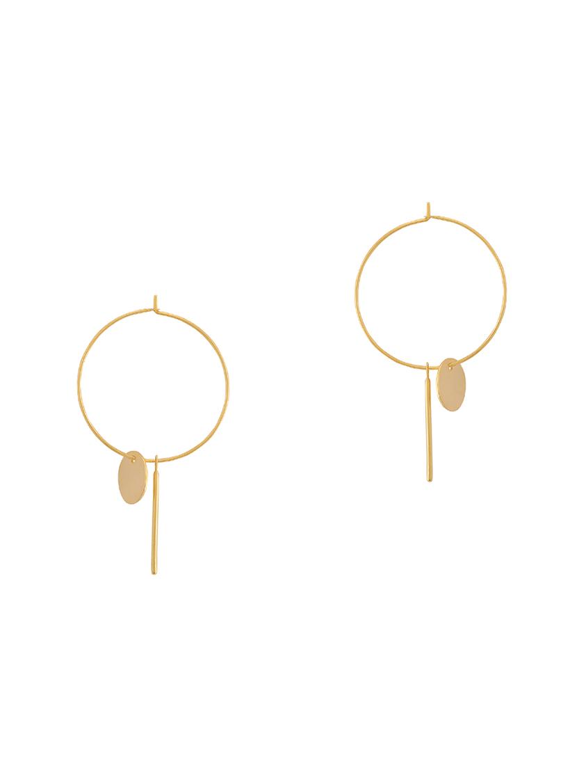 gold metal drop earring - 16848060 -  Zoom Image - 0