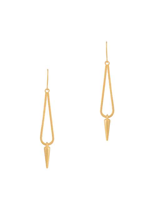 gold metal drop earring - 16848063 -  Standard Image - 0