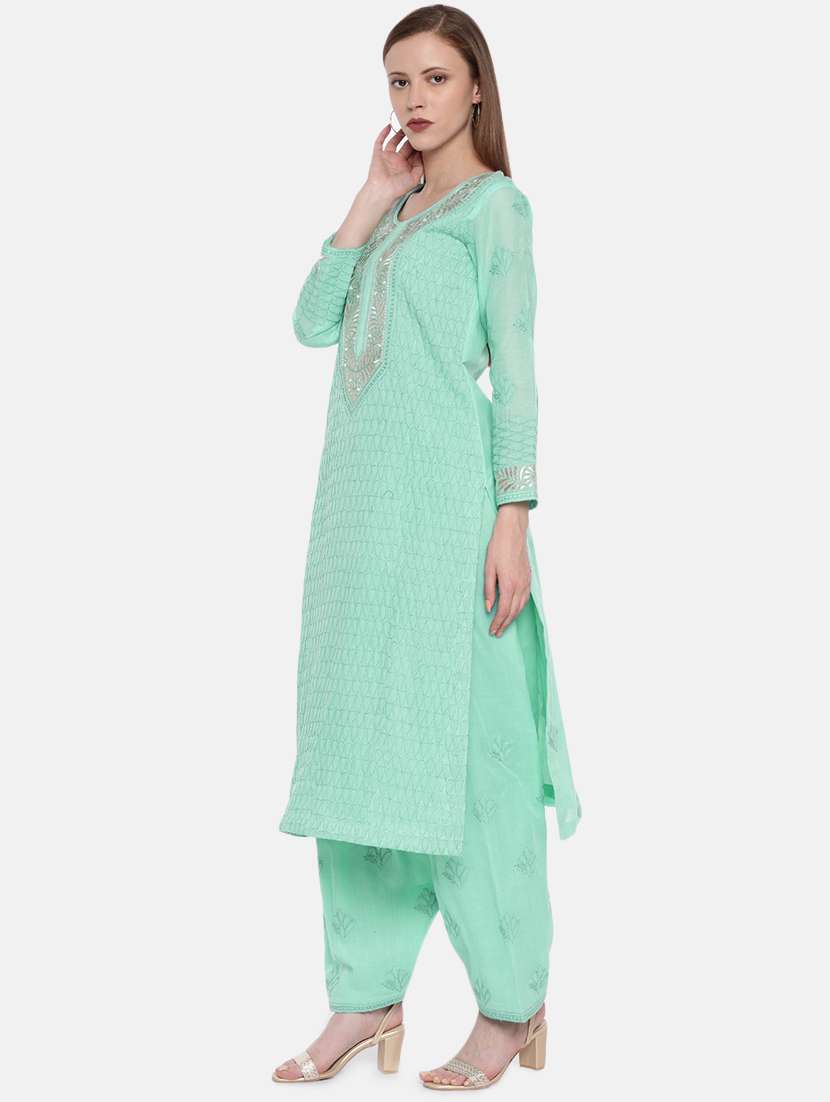 chikankari unstitched salwar suit set  - 16850508 -  Standard Image - 1